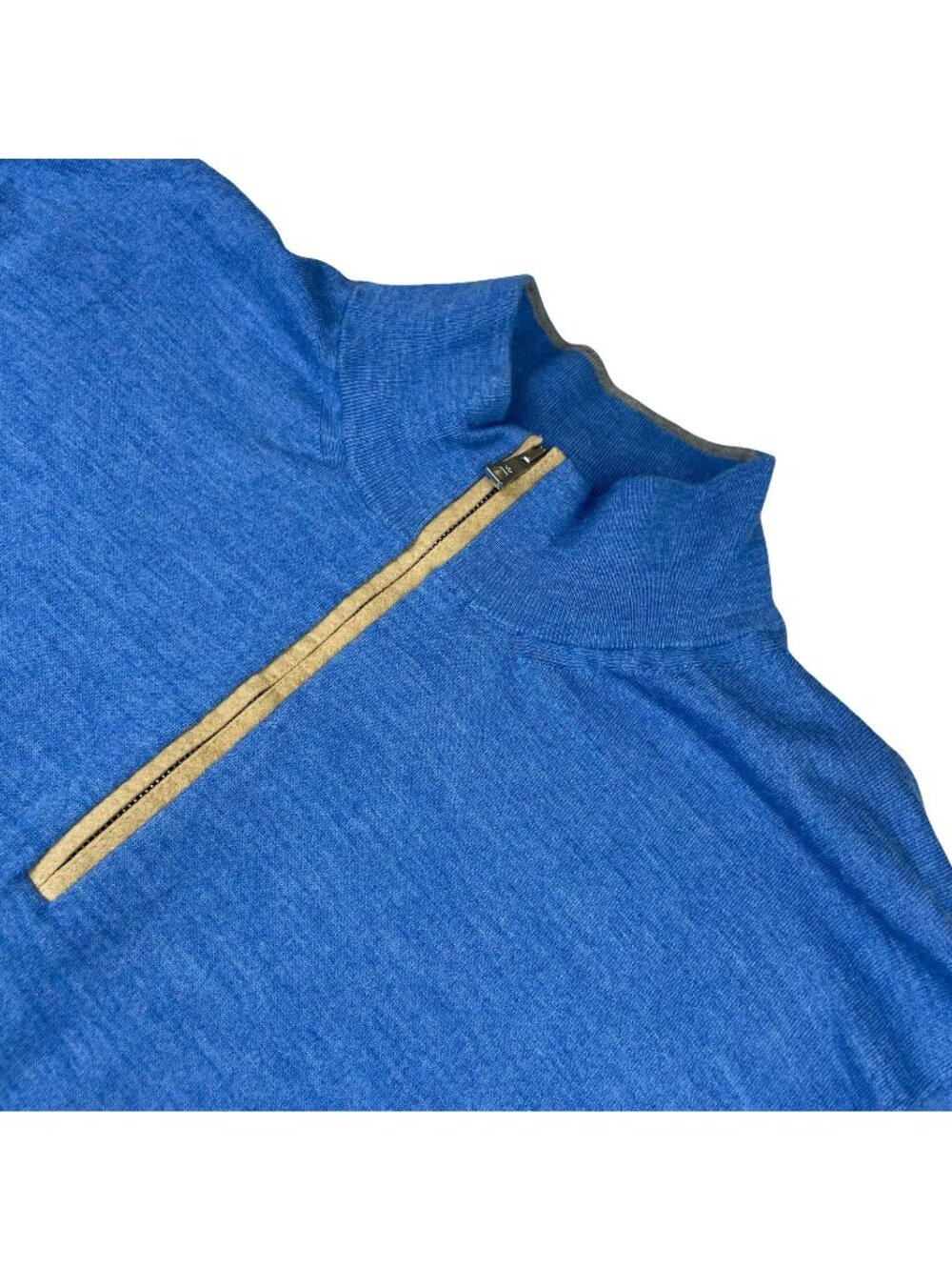 Peter Millar Men's Wool Blend 1/4 Zip Pullover Sweater Blue • Large